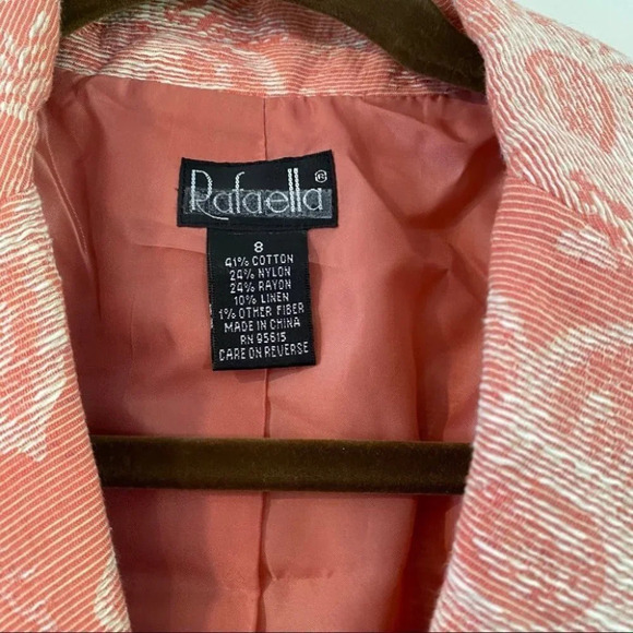 Rafaella Floral 3/4 Sleeve Blazer Jacket Textured - Picture 2 of 5